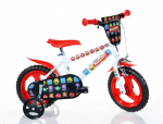 Vaiki&scaron;kas dviratis Bimbo Bike 12" MONSTER, juodas/raudonas,baltas