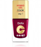 Delia Cosmetics Coral Hybrid Gel Nagų Lakas Nr. 18 Marsala 11ml