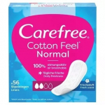 CAREFREE Cotton Sanitary Napkins Unscented - be kvapo 1 pakuotė - 56 vnt.
