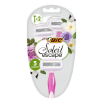 BIC Soleil Escape Moteri&scaron;ki Skustuvai 5 Peiliukai Rožė ir Magnolija 1 pakuotė - 2 vnt.