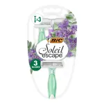 BIC Soleil Escape moterų skustuvai 3 peiliukai - Levanda ir Eukaliptas 1 pakuotė - 3 vnt.