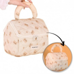 ECARLA Folding cosmetic bag - elegant quilted Bear KS131K handle trunk.