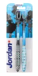 Jordan DUO Individual Reach Medium Toothbrush - mi&scaron;rių spalvų 1 pakuotė-2 vnt.