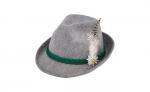 Pilka bavari&scaron;ka skrybelė su plunksna