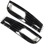 Audi A8 D3 FL 08-10 SU HALOGENINĖMIS GROTELĖMIS BAmperyje JUODA + CHROMAS kairė + de&scaron;inė 2 vnt. RINKINYS