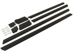 Audi 100 C4 91-94 Apatinių &scaron;oninių apdailos juostų komplektas (8 vnt.) su spaustukais