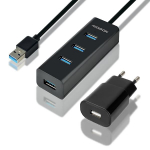I/O HUB USB3.0 4PORT CHARGING/W/AC 1.2M HUE-S2BP AXAGON HUE-S2BP 8595247903679