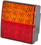 Galinis LED žibintas, kvadratinis, 12 V, raudonos/juodos spalvos, tvirtinamas varžtais, 80x33,7x80 mm, "Hella ValueFit