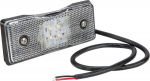 Gabaritinis žibintas LED, stačiakampė, 12/24 V, balta, tvirtinama varžtais, "Britax