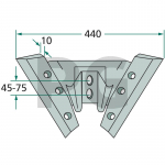 Sparnuotos noragas Pilnas (old version)  Cultivator shank Plotis 25 mm