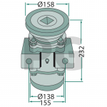 Guolis Pilnas for mounting on square shafts 40 x 40 mm