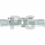 Peilis turned, De&scaron;ininis, thickness = 8 mm