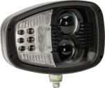Priekinis LED žibintas, RH heavy duty, 22/32W, stačiakampis, 12-24V, 240x127x164mm, Deutsch 6 kontaktų, &scaron;ildomas, tolimosios/mažosios &scaron;viesos, Kramp