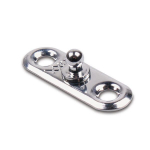 "Quick-Action-Fastener" apatinė dalis, skirta audiniui / medžiagai tvirtinti, prisukama varžtais (2 skylės), chromuotas žalvaris (blizgi apdaila)