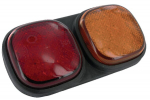 Galinis žibintas LH LED, stačiakampio formos, 24V, raudonas/oranžinis, tvirtinamas varžtais, 223x112x57mm, Britax