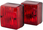Galinis žibintas kvadratinis, 12/24V, raudonas, tvirtinamas varžtais, 90x60x80 mm, "Hella