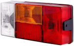 Galinis žibintas RH stačiakampio formos, 12/24V, raudonas/oranžinis/baltas, tvirtinamas varžtais, 210x66x108mm, Hella