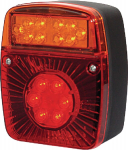 Daugiafunkcinis galinis LED žibintas, kvadratinis, 12-24 V, 121x101x56 mm, Kramp