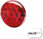 Apvalus rūko žibintas LED, 10/30 V, raudonas, tvirtinamas varžtais, &Oslash; 95 mm, 17 LED, Hella ValueFit