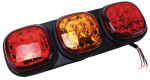 Galinis LED žibintas, stačiakampio formos, 12/24 V, gintarinės/raudonos spalvos, tvirtinamas varžtais, "Britax
