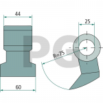 Tarpinė įvorė 14.5 x 32 x 16 mm