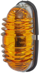 Kontrolinė lemputė 18W, ovali, 12V, gintarinė, korpusas: sidabrinis, tvirtinama varžtais, 83x41mm, Hella