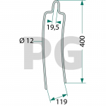 Akėčių noragas including attachment parts