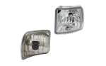 Kampinis halogeninis darbo &scaron;viestuvas, kairysis, 12V, 50W, kvadratinis, baltas, 123x115x121mm, PGJ13 ki&scaron;tukas, Wesem