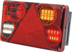 Daugiafunkcinis galinis RH žibintas LED, stačiakampis, 12-24V, 232x142x59mm, 5 kontaktų, Kramp