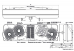 Galinis žibintas RH LED, stačiakampio formos, 24 V, gintarinis/raudonas/baltas, tvirtinamas varžtais, 482x75x148 mm, Waś