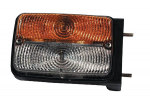 Krypties ir padėties žibintas RH halogeninis, priekinis, stačiakampis, 12 V, gintarinis / permatomas, tvirtinamas varžtais, 128x57x80 mm, Cobo