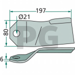 Peilis thickness = 6 mm