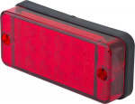 Miglos žibintas LED, stačiakampis, 12/24V, raudonas, tvirtinamas varžtais, 107x47mm, Waś