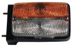 Krypties ir padėties žibintas LH halogeninis, priekinis, stačiakampis, 12 V, gintarinis / permatomas, tvirtinamas varžtais, 128x57x80 mm, Cobo