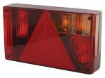Galinis žibintas RH stačiakampio formos, 12V, gintarinis/raudonas, tvirtinamas varžtais, 238x52x138mm AMP ki&scaron;tukas, Jokon