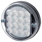 Galinis LED žibintas, apvalus, 12/24V, skaidrus, tvirtinamas varžtais, &Oslash; 175 mm, Waś