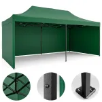 Sulankstomas sodo paviljonas &bdquo;Plonos&ldquo;, 3 &times; 6 m, 3 sienos, žalias