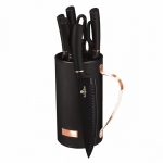 7 Dalių Virtuvės Įrankių Rinkinys Su Stovu Black Rose BERLINGERHAUS