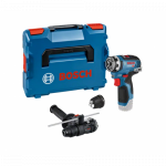 BOSCH GSR 12V-35 FC gręžtuvas - suktuvas + 2 adapteriai SOLO L-Boxx