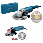 BOSCH GWS 22-230 JH + GWX 750-125 kampinių &scaron;lifuoklių rinkinys + 2 pjovimo diskai