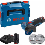 BOSCH GWS 12V-76 V-EC kampinis &scaron;lifuoklis 2x3 Ah L-boxx