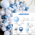 Macaron Blue Theme balionų rinkinys (104 vnt)