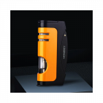 Metalinis, vėjui atsparus butano dujų žiebtuvėlis HONEST - geltonas