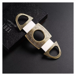 Retro nerūdijančio plieno cigarų pjaustytuvas - auksinė