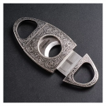 Retro nerūdijančio plieno cigarų pjaustytuvas - sidabrinis