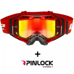Akiniai LS2 AURA PRO GOGGLE BLACK RED WITH IRIDIUM VISOR