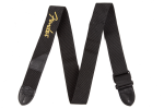 Gitaros diržas Fender yellow logo poly strap, juodas