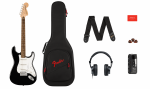 Elektrinės gitaros komplektas Fender Affinity Strat + Mustang Micro + HD9, juoda