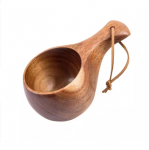 "Kuksa" Medinis puodelis plačia rankenėle (15x8x6.5 cm.)
