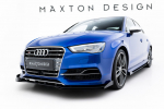 Maxton Design Street Pro Front Splitter + Flaps Audi S3 / A3 S-Line Sedan 8V AUS33SCNC-FD1BRB+FSF1G